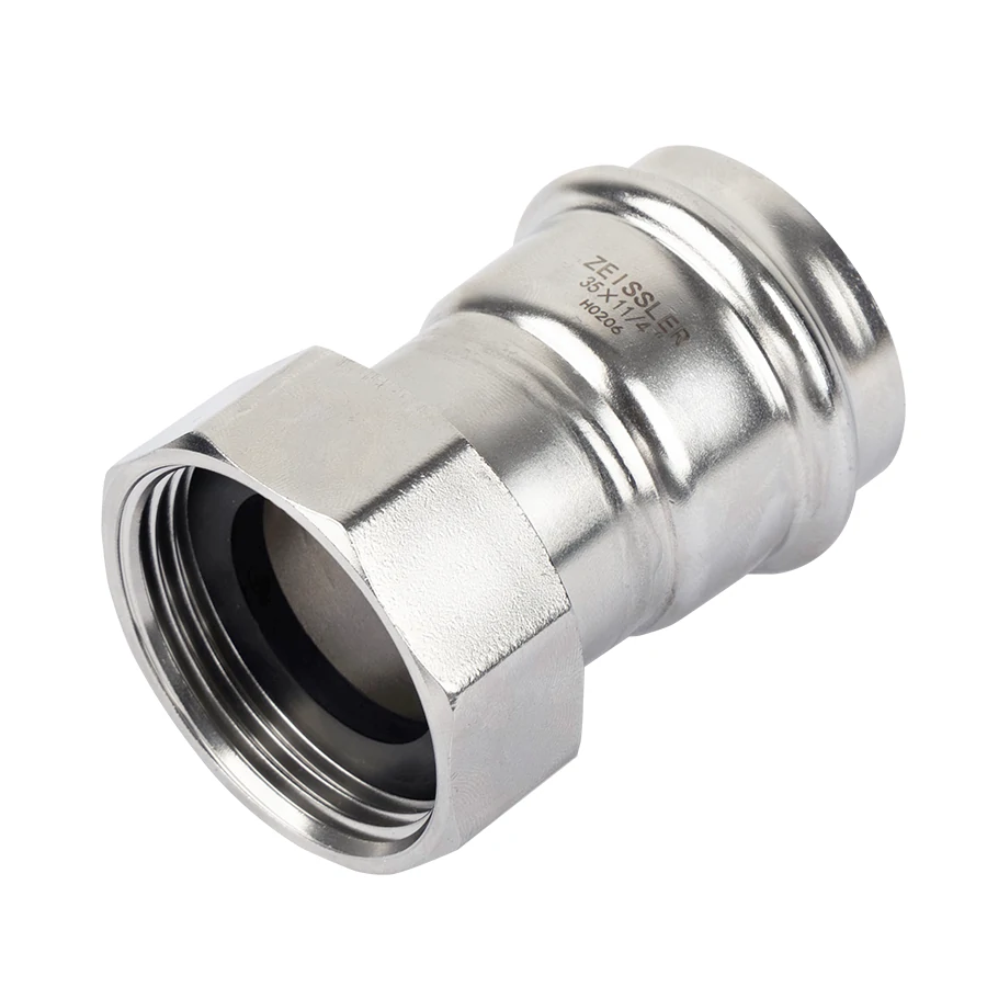 Пресс-фитинг из нержавеющей стали с накидной гайкой 22mm*1/2