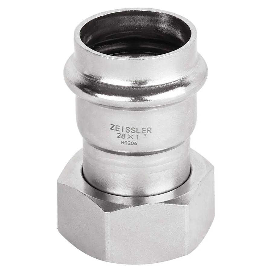 Пресс-фитинг из нержавеющей стали с накидной гайкой 22mm*1/2