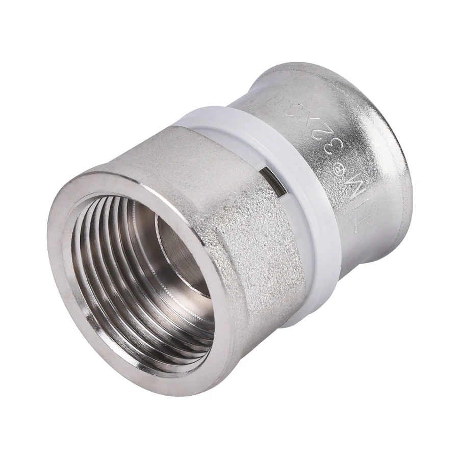Пресс-фитинг с переходом на внутреннюю резьбу  никелированный 26*1