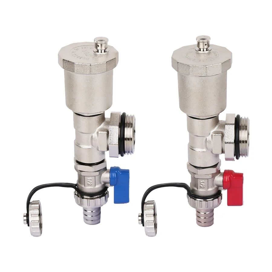 Концевой элемент для коллектора в сборе (тройник, воздухоотводчик, дренажный кран)（пара) 3/4"