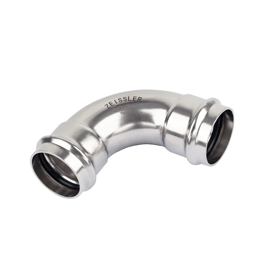 Двухраструбный пресс-угольник из нержавеющей стали 90° 18*18mm