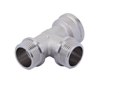 Тройник никелированный  1/2г*1/2г*1/2ш (ZEISSLER)