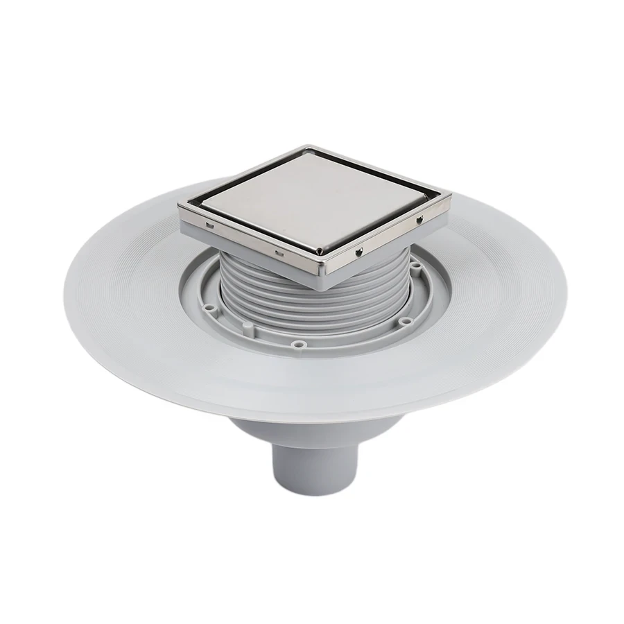 Трап для душа под плитку , вертикальный (сухой+гидрозатвор) 100*100