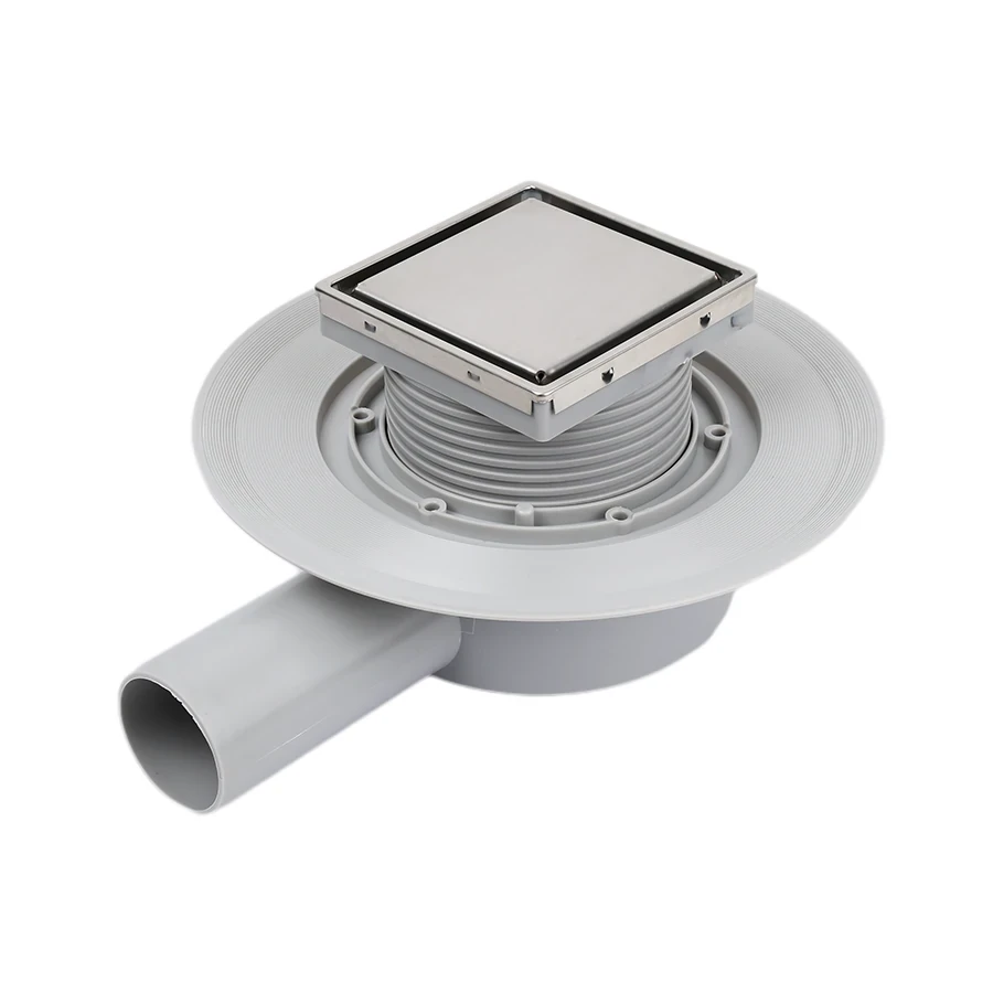 Трап для душа под плитку , горизонтальный (сухой+гидрозатвор) 100*100