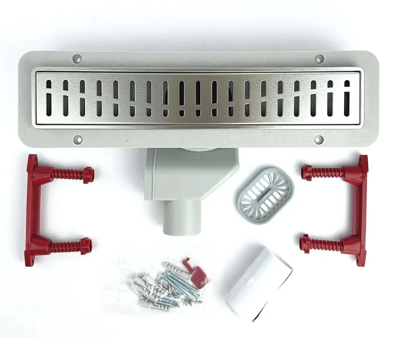 Водоотводящий желоб с решеткой "ВОЛНА" горизонтальный сток 800*70