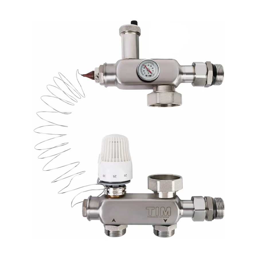 Насосно-смесительный узел из нержавеющей стали для теплого пола(без насоса)