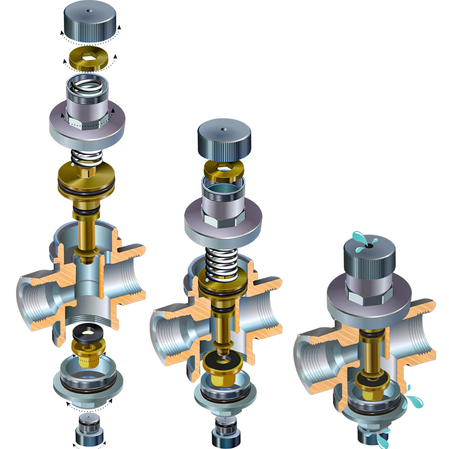 Редуктор давления поршневой с накидной гайкой 3/4