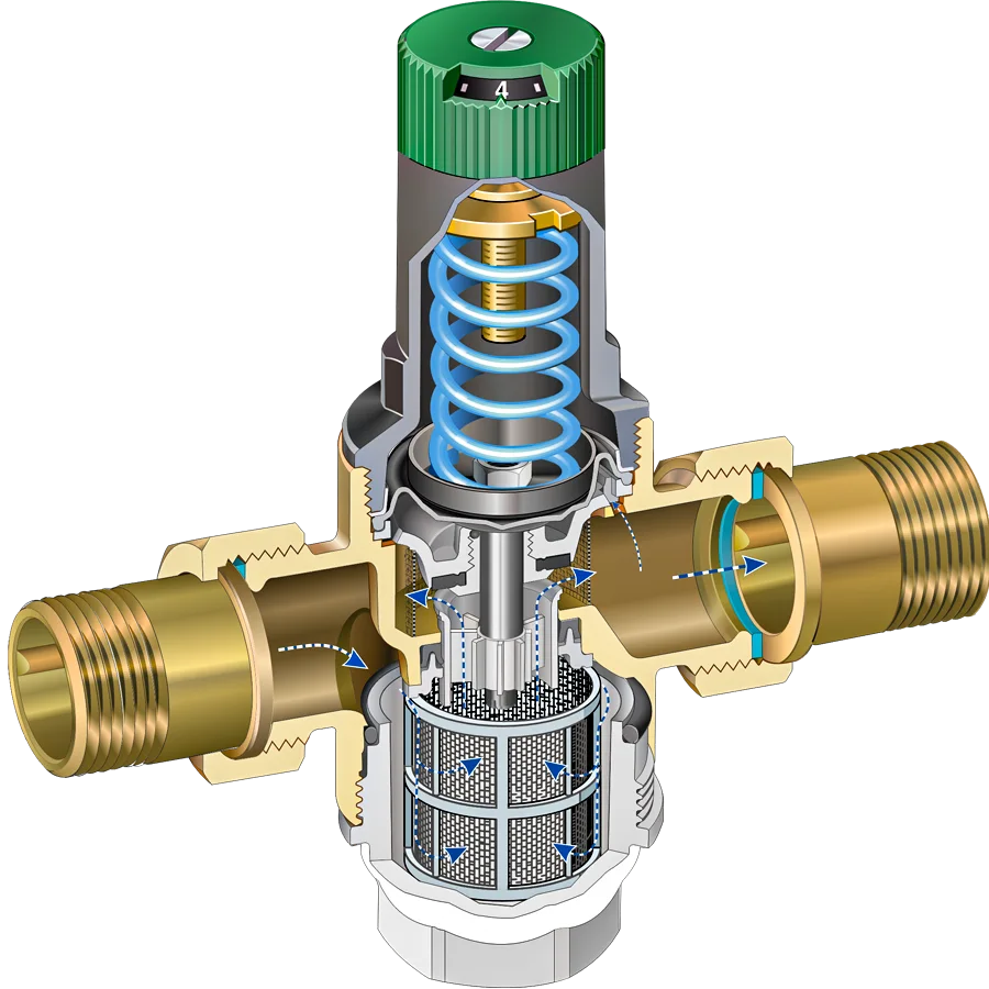 Клапан понижения давления для холодной воды, мембранный  3/4
