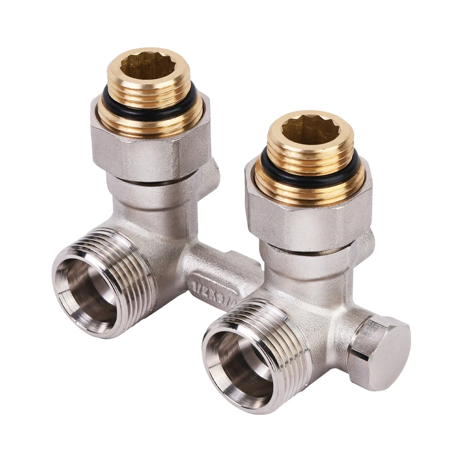 Узел угловой НВ EK радиаторный со встроенными кранами и байпасом 1/2*3/4Е