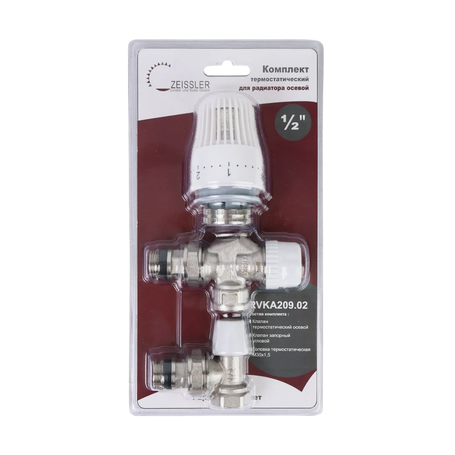 Комплект терморегулирующий для радиаторов.осевой 1/2