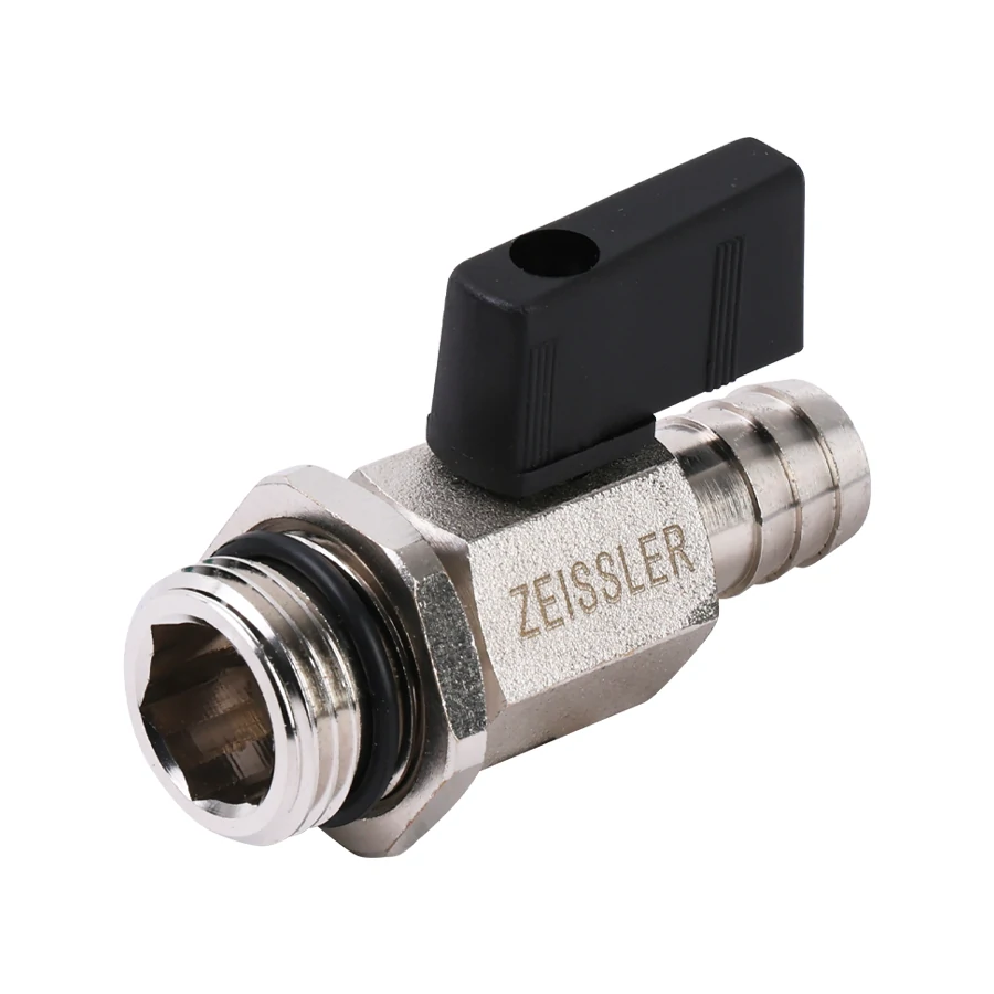 Кран шаровой сливной со штуцером, никелированный   1/2*14