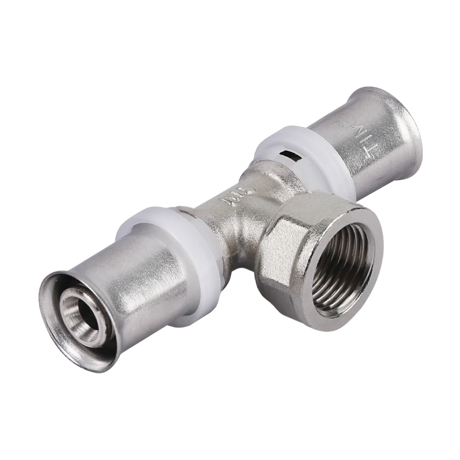 Пресс-фитинг. Тройник  никелированный 26* 3/4