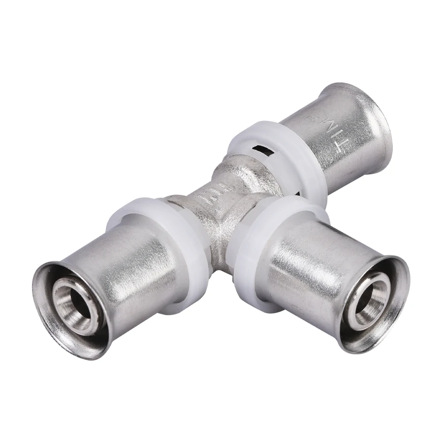 Пресс-фитинг. Тройник никелированный  26*20*20
