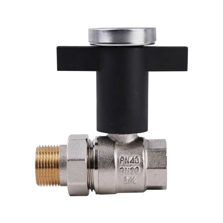 Кран шаровой  с накидной гайкой , c термометром 3/4