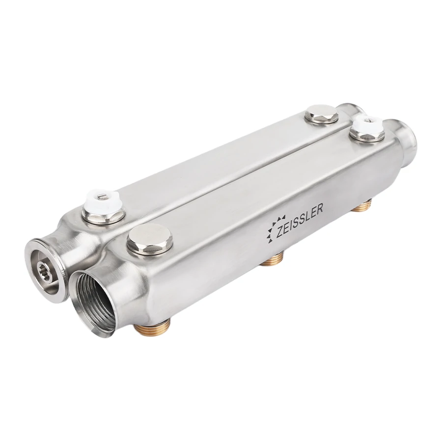 Коллектор из нерж. стали с межосевым расстоянием выходов 100 мм, 1*1/2-7 выходов