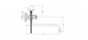 Смеситель для ванны 2-Х с изливом, QMT7-A722