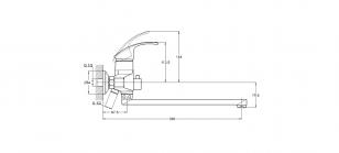 Смеситель для ванны 1-Х с длинным изливом Ф40 LWZ7-A182
