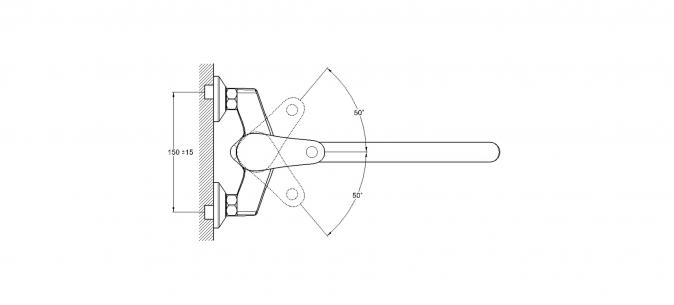Смеситель для ванны 1-Х с длинным изливом Ф40 LWZ7-A182