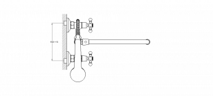 Смеситель для ванны 2-Х с изливом 3/8 резина. JML7-A605