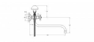 Смеситель для ванны 2-Х с изливом 3/8 резина. JML7-A605