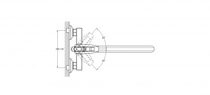 Смеситель для ванны 1-Х с длинным изливом Ф40 LOF7-A033