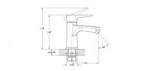 Смеситель для умывальника на гайке литой Ф35 NUD1-A045