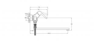 Смеситель для ванны 1-Х с длинным изливом Ф35 LEF6-A232