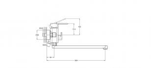 Смеситель для ванны 1-Х с длинным изливом Ф35 NEB7-A123
