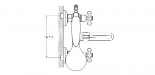 Смеситель для ванны 2-Х с литым изливом картр. перекл. QML3-A827