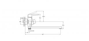 Смеситель для ванны 1-Х с плоским изливом Ф35 LEF7-A232
