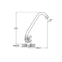 Смеситель для кухни 2-Х гайка QMT4-A722
