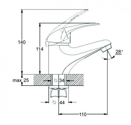 Смеситель для умывальника Ф40 KLO1-A048
