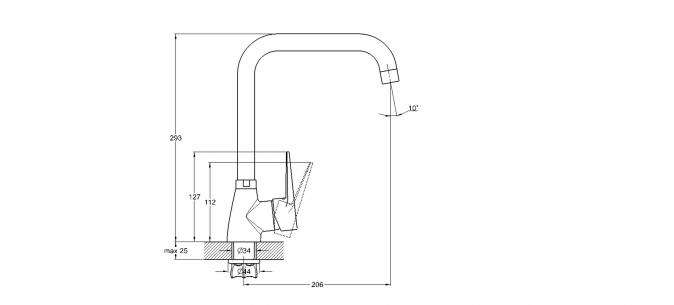 Смеситель для кухни 1-X ZOP4-A045