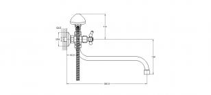 Смеситель для ванны 2-Х с дл. изливом QFR7-A827