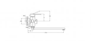 Смеситель для ванны 1-Х с плоским изливом Ф35 NOB7-A128