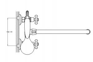 Смеситель для ванны 2-Х с длинным изливом картр. перекл. QML7-A827