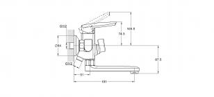 Смеситель для ванны 1-Х  Ф35 LOF3-A033