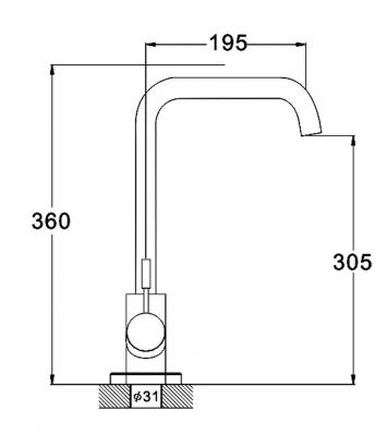 Смеситель для кухни одноручковый ZAP4-B090