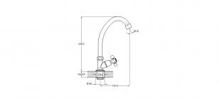 Смеситель МОНО на гайке JMX14-A605
