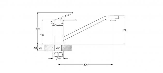 Смеситель для кухни 1-X GOR4-A058