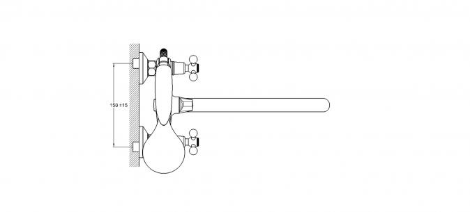 Смеситель для ванны 2-Х с изливом QTZ7-A856