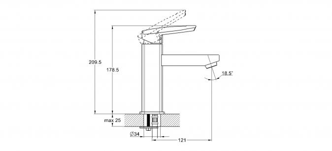 Смеситель для умывальника 1-Х  Ф35 LOF1-A033
