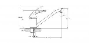 Смеситель для кухни 1-X 4P4-A043