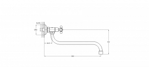 Смеситель для кухни настенный 2-Х гайка JMX12-A605