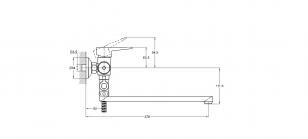 Смеситель для ванны 1-Х с длинным изливом Ф35 NUD6-A045