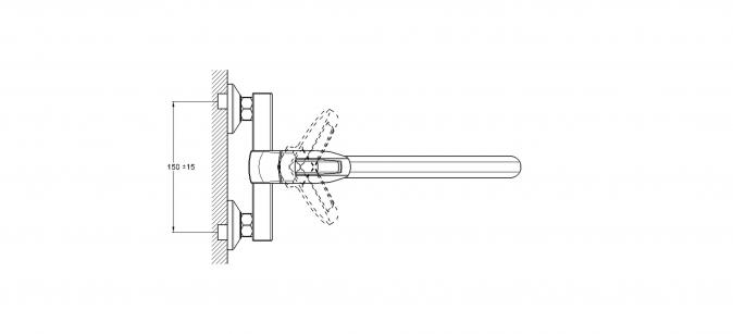 Смеситель для кухни 1-Х настенный LOF12-A033