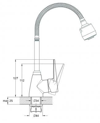 Смеситель для кухни 1-X ZOP4-E045