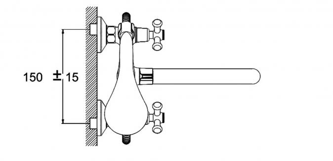 Смеситель для ванны 2-Х с дл. изливом QST7-A827