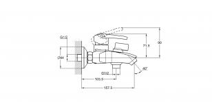 Смеситель для ванны 1-Х с литым изливом Ф40 LWF3-A113