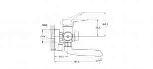 Смеситель для ванны 1-Х с лит.пов. изливом Ф35 NUD3-A045